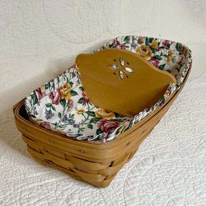 Longaberger 1998 Basket, Garden Splendor Liner, Plastic Liner, Woodcraft Divider